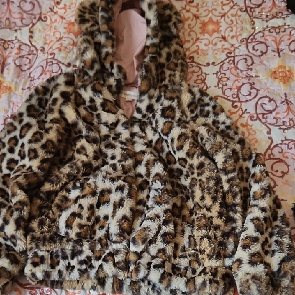 Tucker + Tate Pink and Brown Faux Fur Jacket